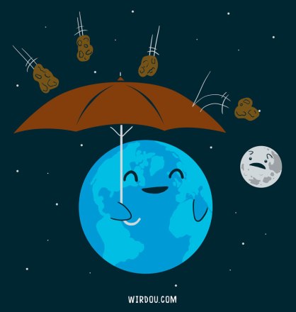 ciencia, humor, divertido, gracioso, science, fun, funny, meteorite, meteorito, lluvia, shower, rain, luna, tierra, moon, earth, cute